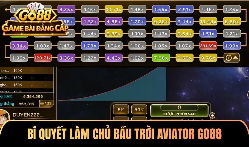Bí quyết làm chủ bầu trời Aviator Go88